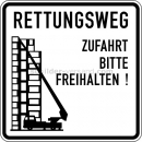 Brandschutzschilder: Rettungsweg - Zufahrt bitte freihalten! (Verkehrsschild Nr. 2441)