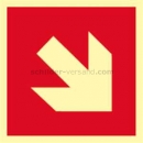 Brandschutzschilder: Richtungsangabe aufwärts / abwärts nach ISO 3864