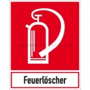 Brandschutzschilder: Feuerlöscher mit Schriftzug (BGV A8 F 05)
